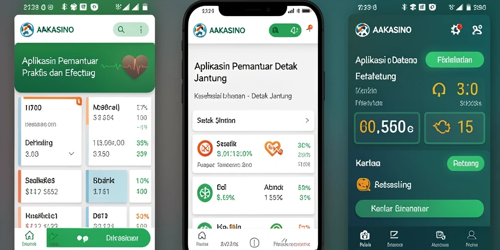 Antarmuka user-friendly AAKASINO untuk pemantauan detak jantung.