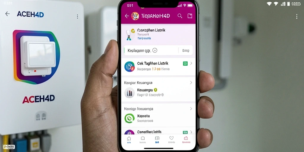 Antarmuka ACEH4D yang sederhana untuk cek tagihan listrik.