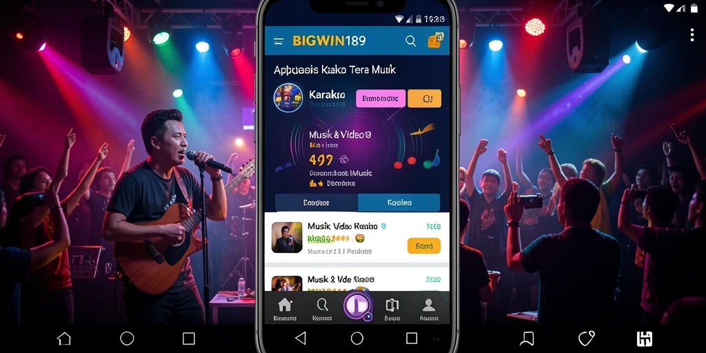Tampilan antarmuka aplikasi BIGWIN189 untuk karaoke dengan fitur lengkap.