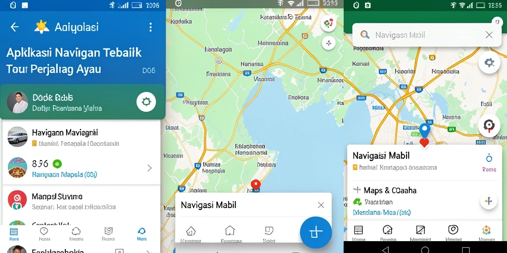 Screenshot utama D06 menunjukkan antarmuka Navigasi Mobil yang intuitif dan informatif.