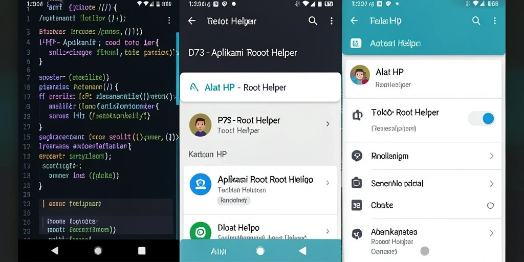 Antarmuka D73 yang memudahkan penggunaan fungsi Root Helper.