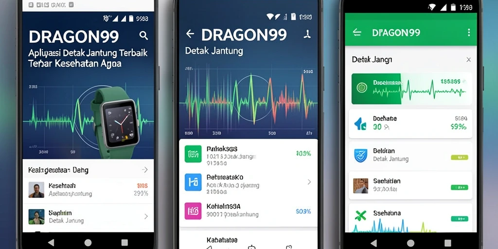 Tampilan antarmuka aplikasi Detak Jantung DRAGON99.