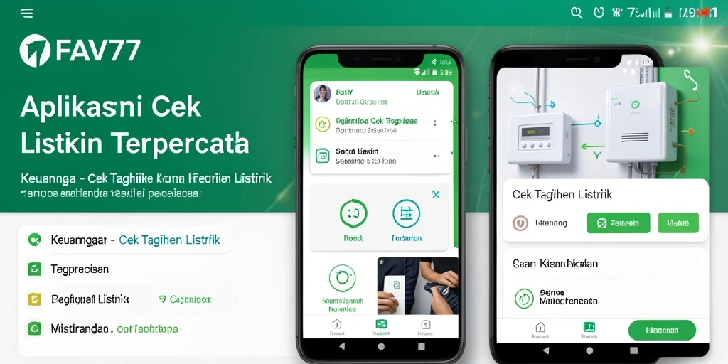 Tampilan antarmuka aplikasi FAV77 untuk cek tagihan listrik.