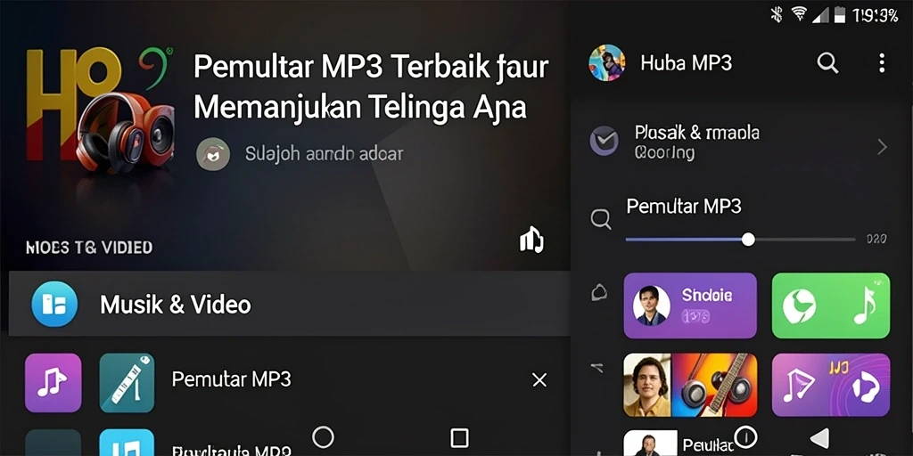 Antarmuka HO3 yang bersih dan mudah digunakan untuk Pemutar MP3.