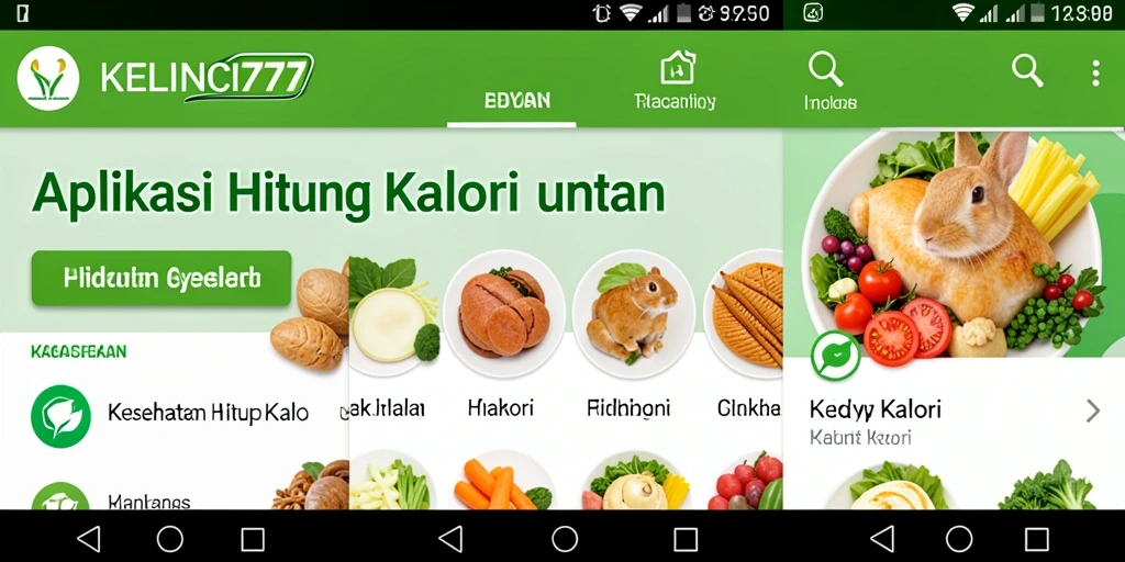 Tampilan antarmuka KELINCI777 yang intuitif untuk menghitung kalori.
