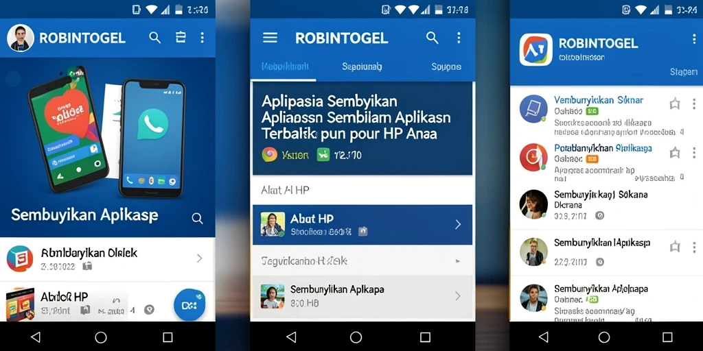 Tampilan utama aplikasi ROBINTOGEL yang menampilkan fungsi menyembunyikan aplikasi.