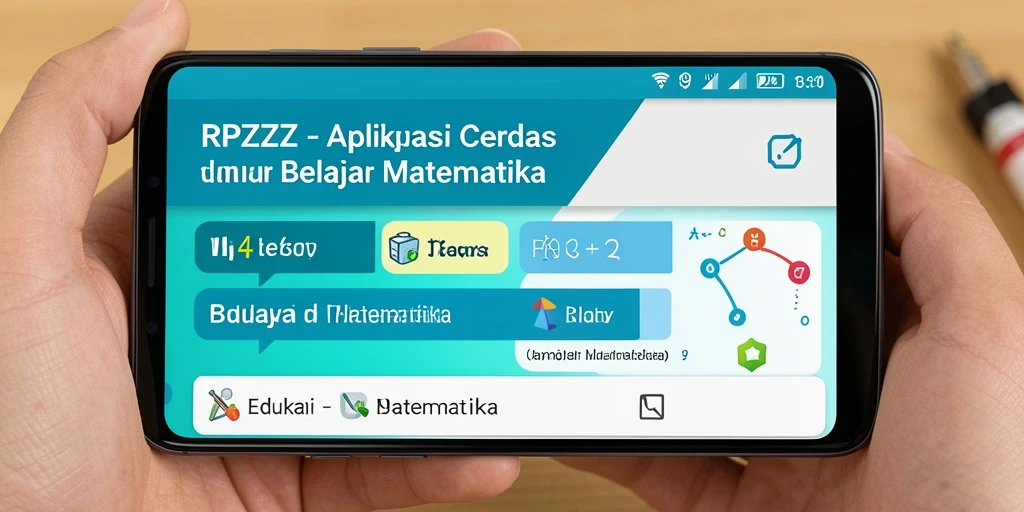 Tampilan antarmuka pengguna RPZZZ dalam belajar matematika.