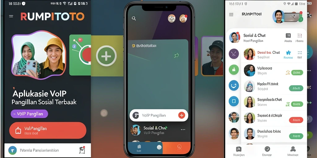 Antarmuka RUMPITOTO dengan fitur VoIP Panggilan yang intuitif.