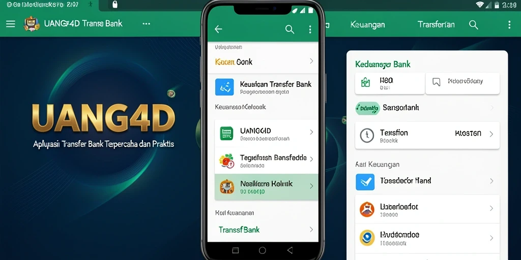Antarmuka aplikasi UANG4D untuk transfer bank yang efisien.